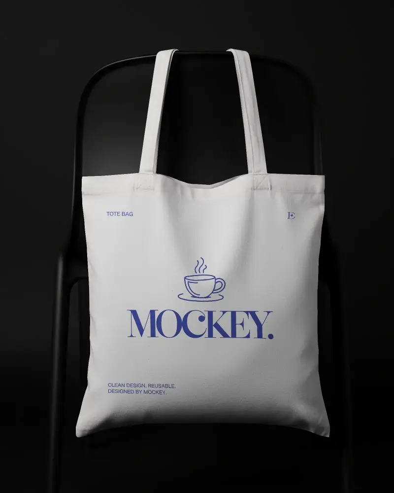 Simple Minimalist Tote Bag Mockup For Custom Designs And Branding Presentation Purposes