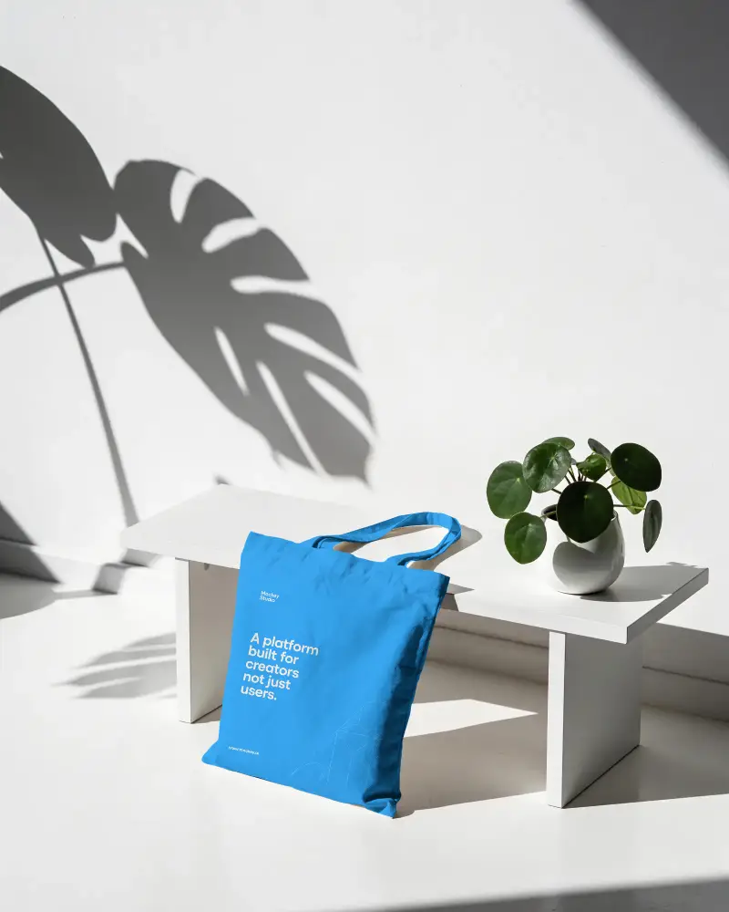 Eco Friendly Cotton Tote Bag Mockup Minimalist Stylish Sustainable Shopping Accessory Mockup