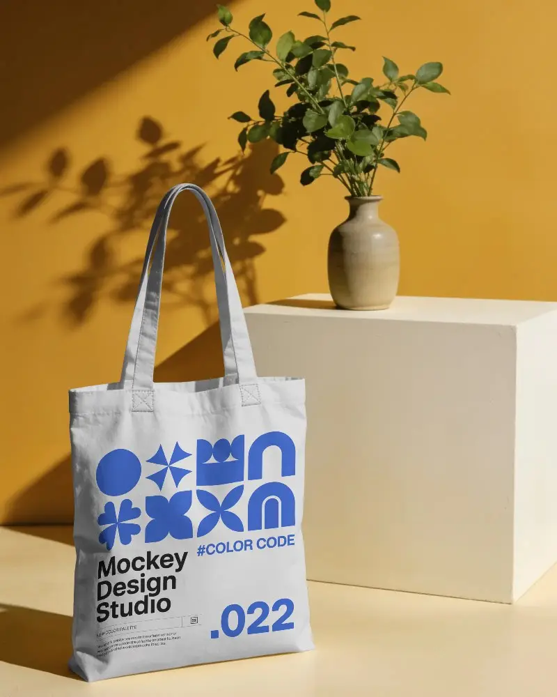 Reusable Cotton Tote Bag Mockup For Eco Friendly Shopping Carrying And Advertising Purposes