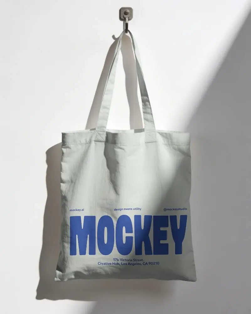 Minimalist Cotton Tote Bag Mockup For Custom Design And Print Presentation Pure Background
