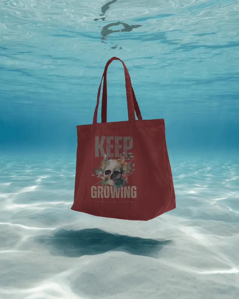 High Resolution Tote Bag Mockup With Natural Lighting Floating In Clear Water Background