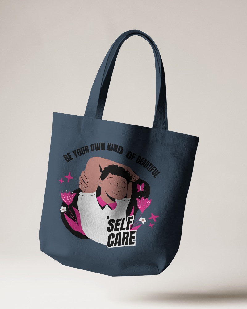 Minimalist Tote Bag Mockup Against Neutral Wall Simple And Elegant Look For Product Showcase