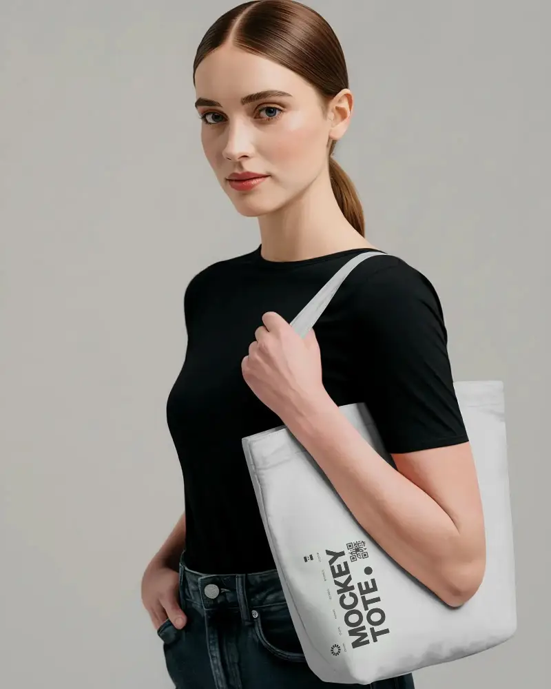 Stylish Casual Tote Bag Mockup For Fashionable Everyday Use And Custom Graphic Design Presentation
