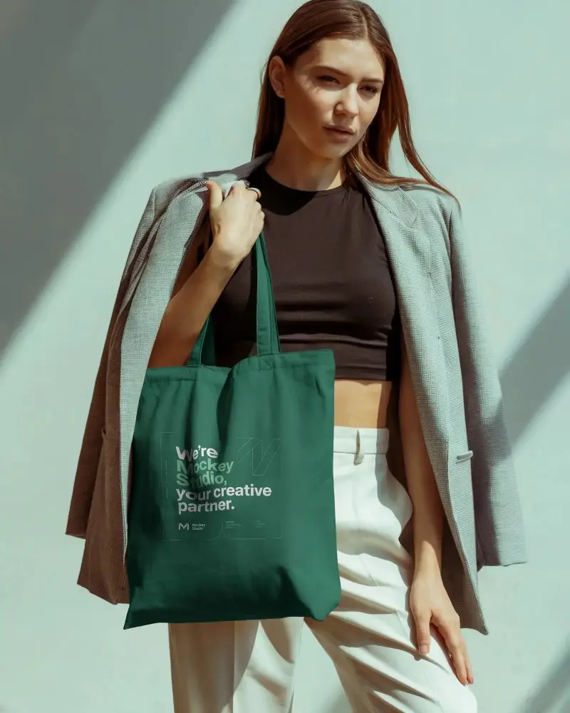 Stylish Minimalist Tote Bag Mockup For Custom Carry All Designs And Print Showcase