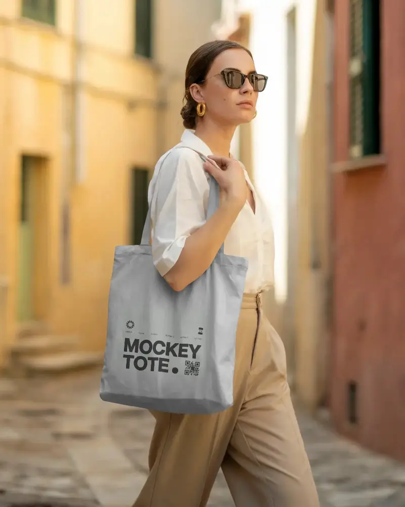 Stylish Womens Tote Bag Mockup For Fashionable Sustainable Everyday Casual Use Design Showcase