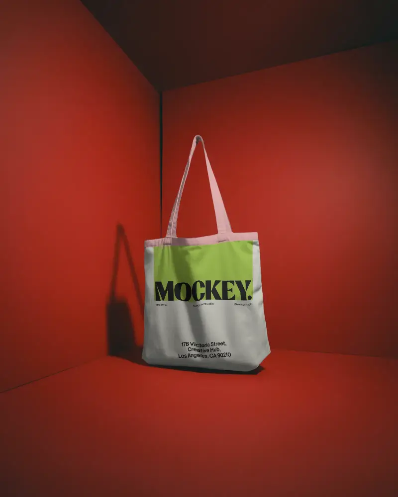 Simple Elegant Tote Bag Mockup With Long Handles For Daily Use And Customizable Design Projects