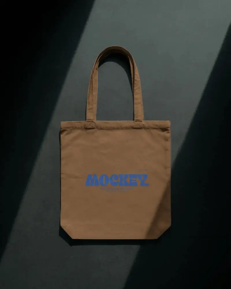 Tote Bag Mockup Modern Dark Background Stylish Minimal Aesthetic For Fashion Branding