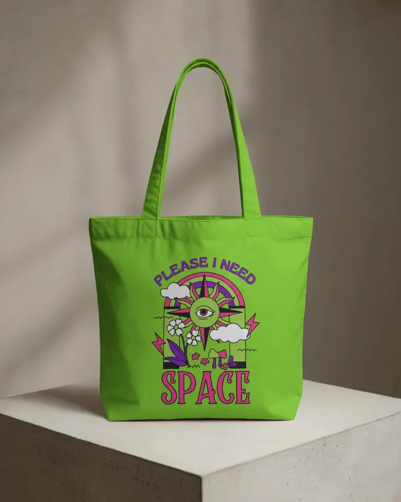 Minimalist Pedestal Display Tote Bag Mockup Against Soft Studio Shadows Modern Brand Presentation Scene