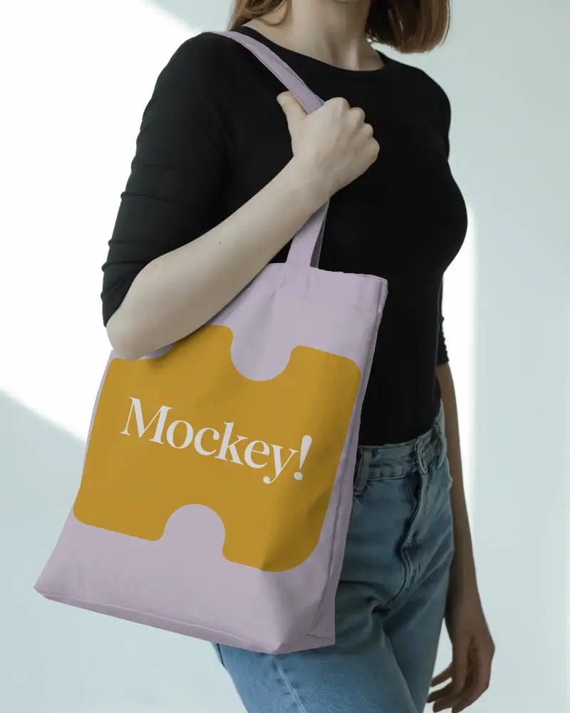 Functional Everyday Tote Bag Mockup Showcasing Shoulder Hands Free Carry Design