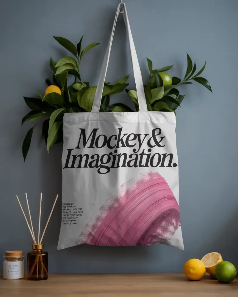 High Quality Cotton Tote Bag Mockup For Realistic Product Presentation And Branding