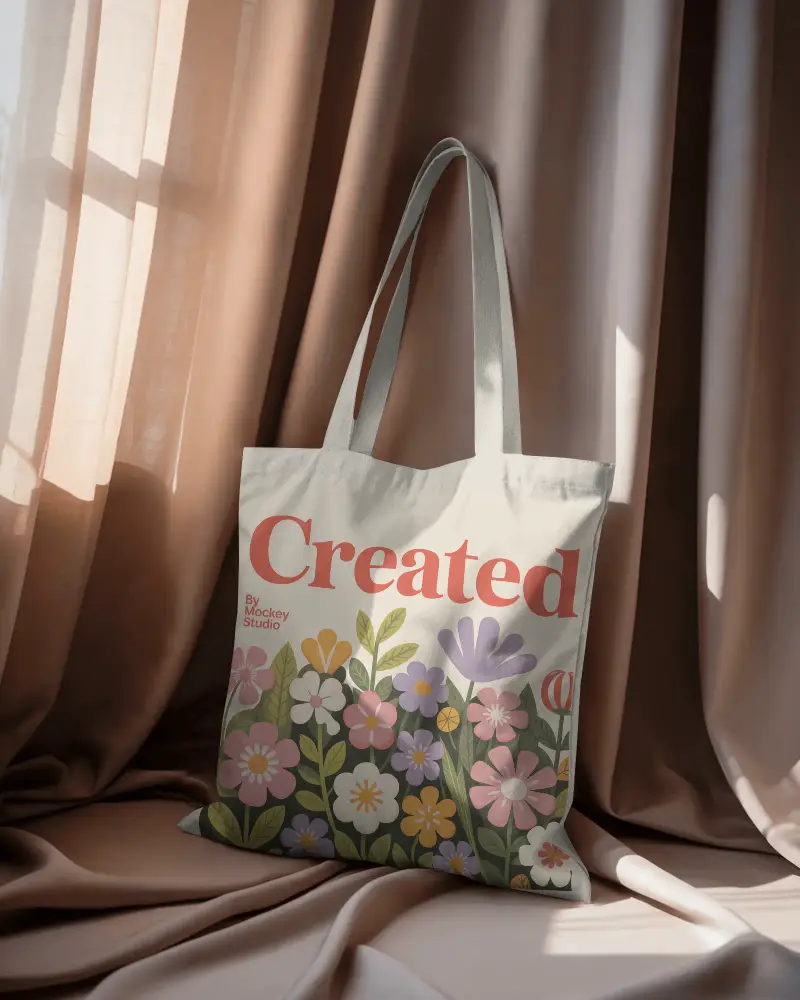 Eco Friendly Reusable Tote Bag Mockup Presented In Natural Light Ideal For Promotions