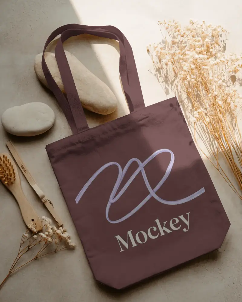 Minimalist Canvas Tote Bag Mockup Showcasing Clean Design For Branding And Marketing