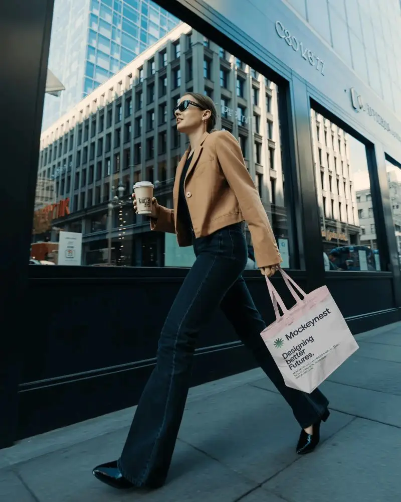 Trendy Tote Bag Mockup Showcasing Elegant Everyday Carry All Fashion Statement Design