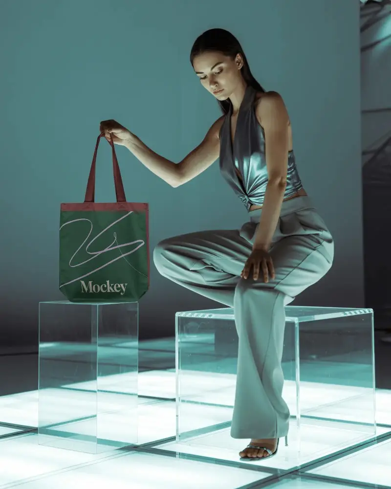 Stylish Minimalist Tote Bag Mockup For Modern Fashion Accessories Promotion Use