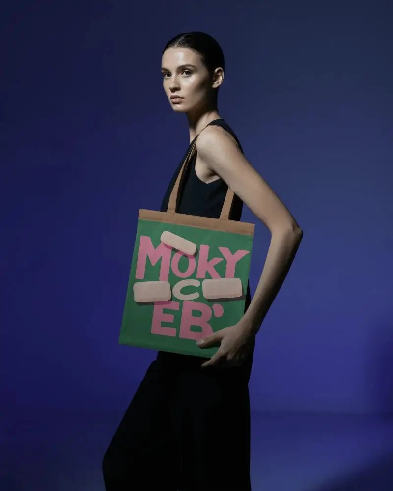 Reusable Tote Bag Mockup With Long Handles For Brand Promotion And Casual Use