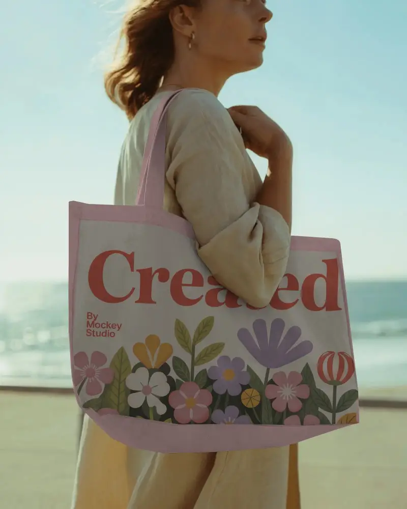 Versatile Large Tote Bag Mockup Ideal For Custom Designs And Casual Carry All Usage