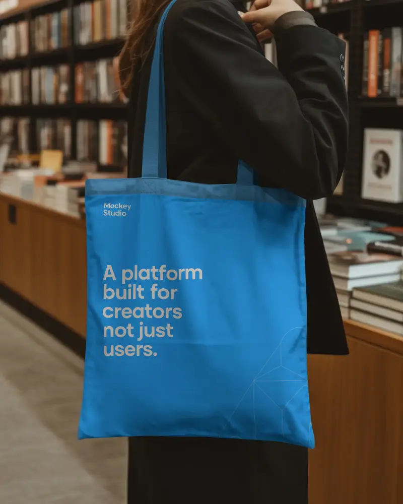 Reusable Cotton Tote Bag Mockup Friendly Stylish Shopping Accessory For Daily Use