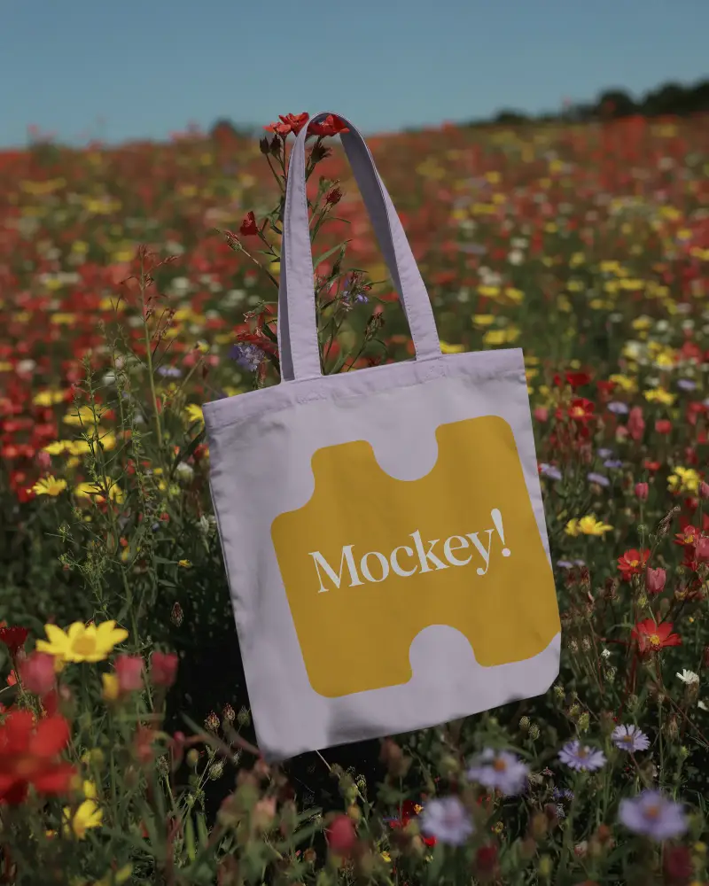 Eco Friendly Canvas Tote Bag Mockup Daily Use And Grocery Shopping Blank Design Mockup