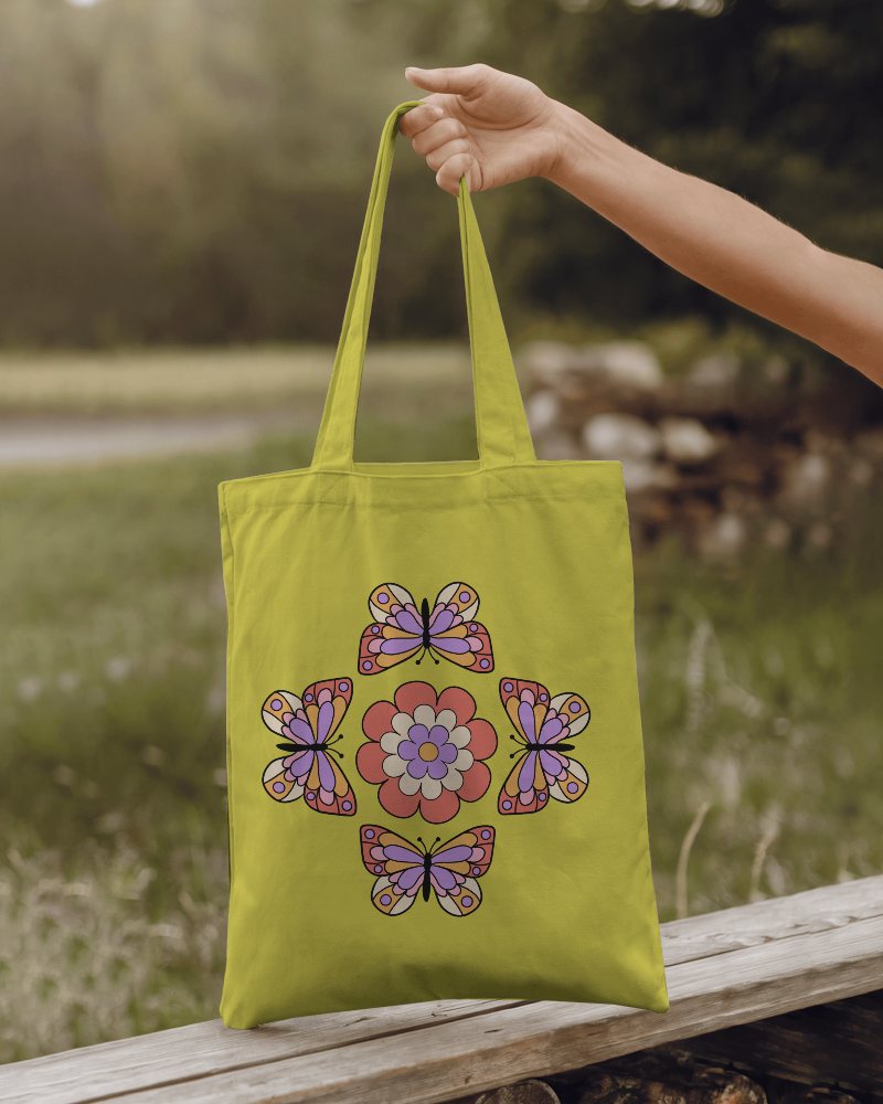 Tote Bag Mockup With Woman In Wilderness
