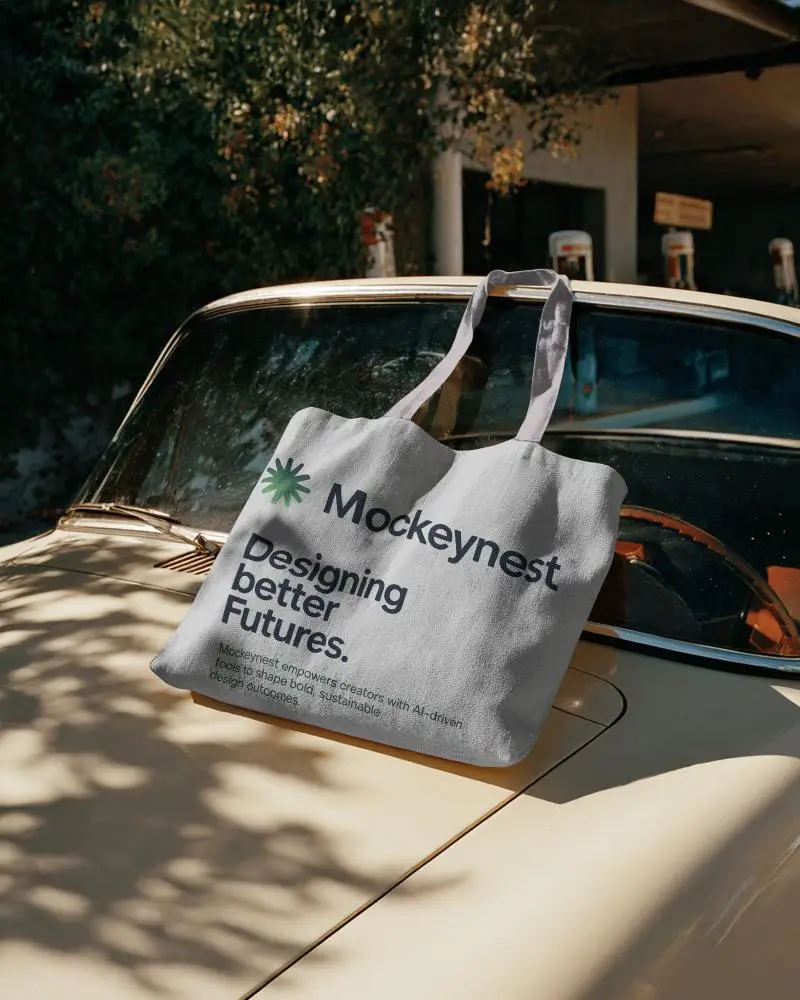 Practical Reusable Tote Bag Mockup For Branding And Advertising Purpose Visual Presentations