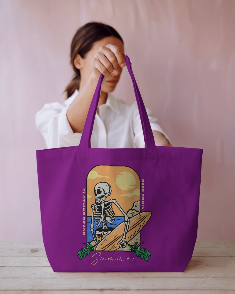 Tote Bag Mockup In Minimal Light Studio