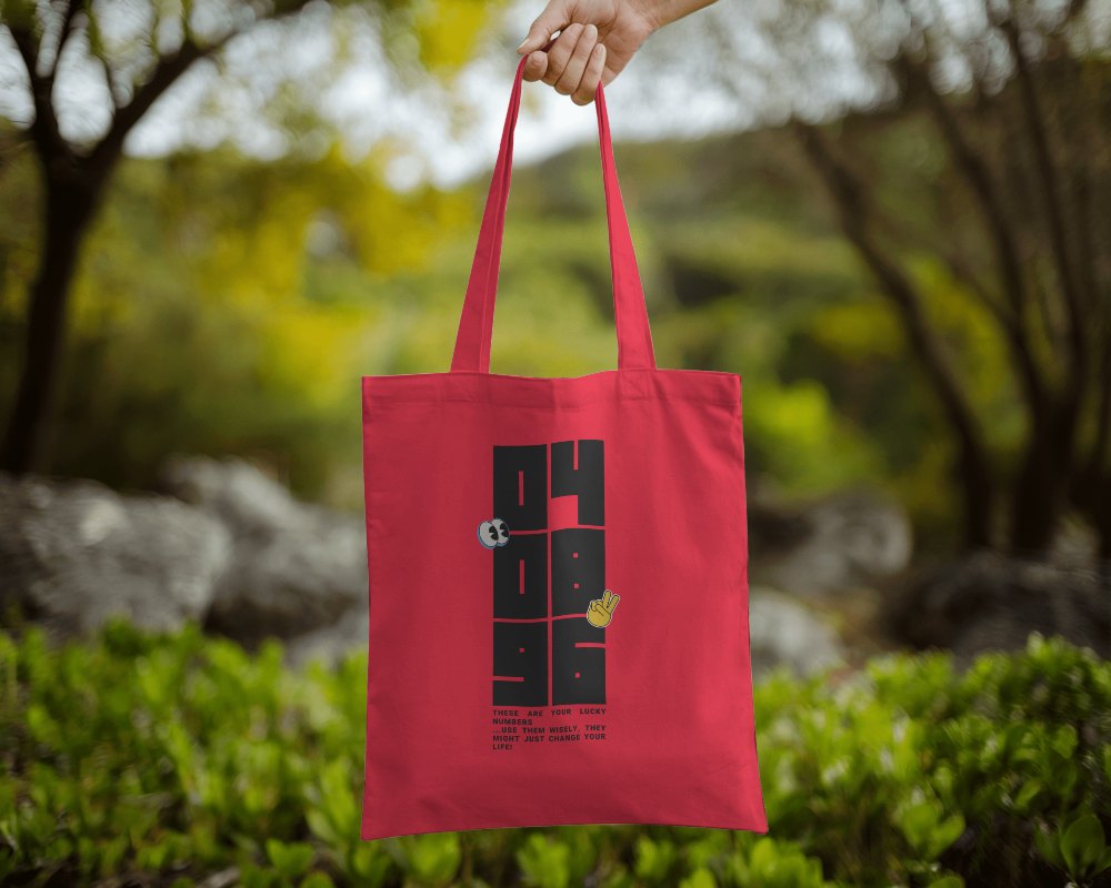 Tote Bag Mockup Handheld In Natural Background