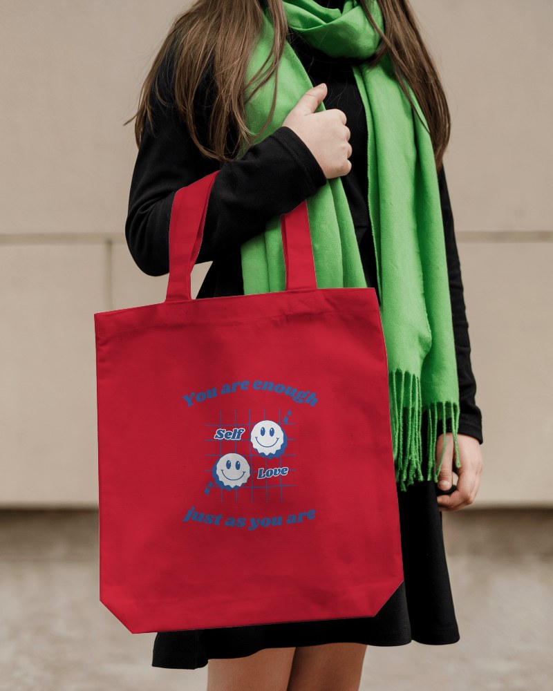 Outdoor Street Style Tote Bag Mockup With Model Holding Bag Showcasing Casual And Modern Look