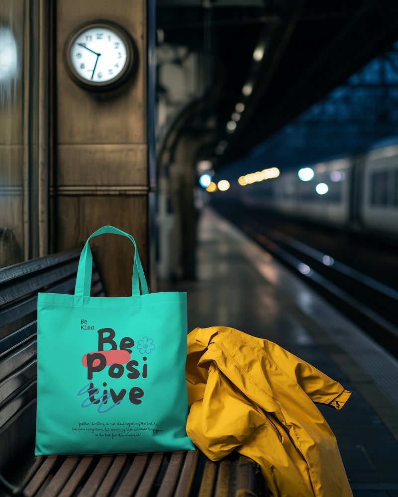 Cozy Corner Tote Bag Mockup Draped Over Wooden Chair In Soft Lighting 0127