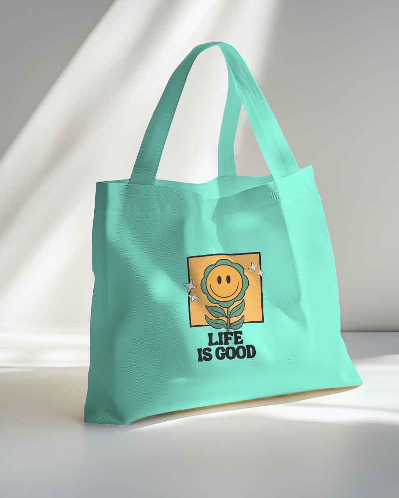 Sunlit Tote Bag Mockup Minimal Design On White Surface With Soft Lighting And Modern Aesthetic 0138