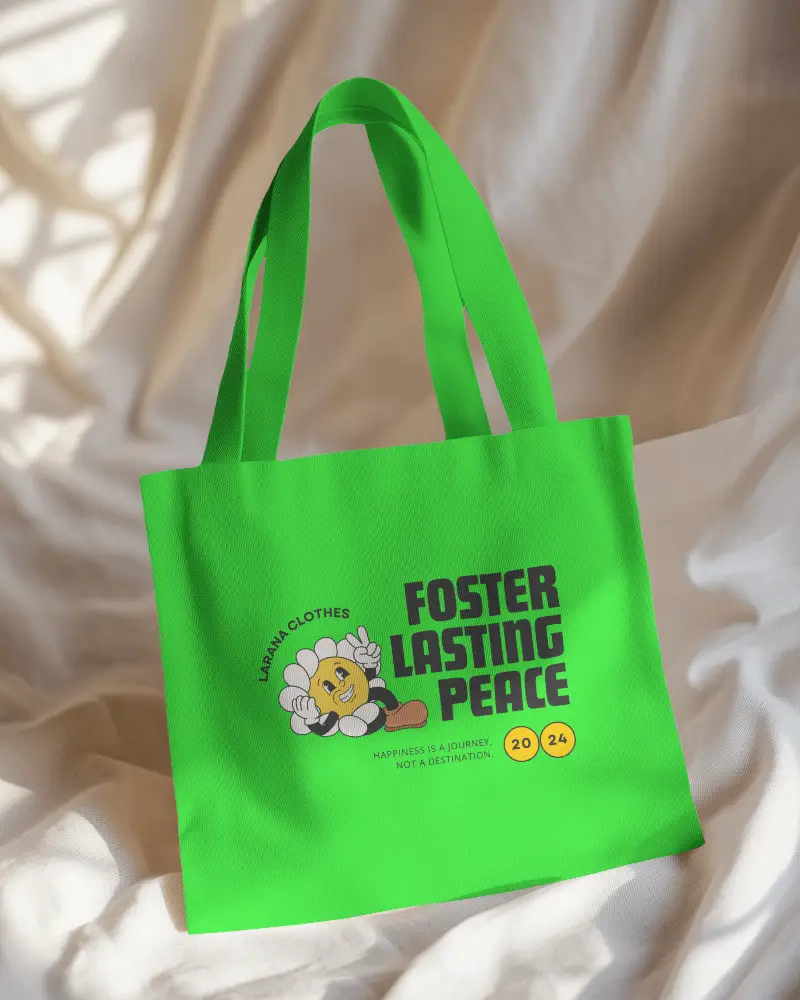 Soft Boho Totebag Mockup Resting On Creamy Linen Texture With Subtle Shadow Patterns Relaxed And Minimalist Ambience