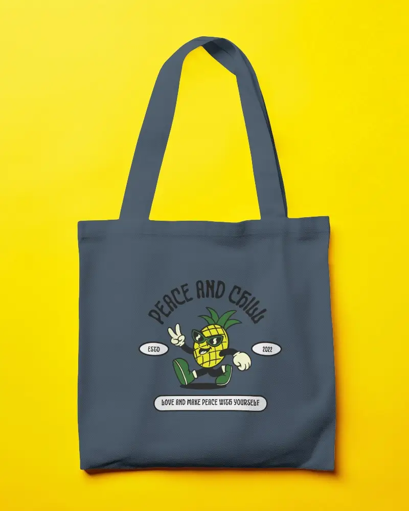 Tote Bag Mockup Dark Fabric Vivid Backdrop Contemporary Soft Shadow Luxury Urban Product Display