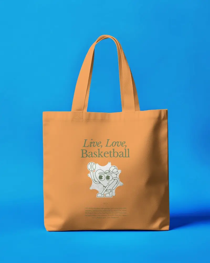 Tote Bag Mockup Front View On Vivid Backdrop Centered Display Flat Presentation Modern Design Scene