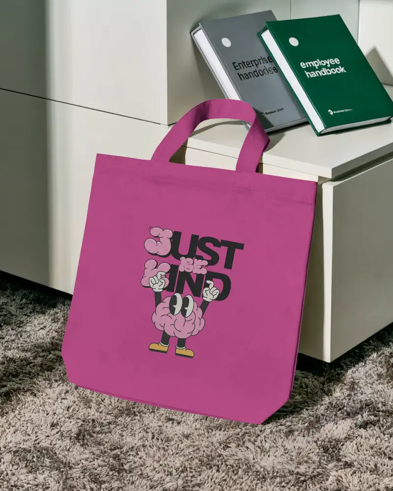 Clean Minimal Tote Bag Mockup Soft Light Setting With Business Books And Modern Drawer Surface 0285