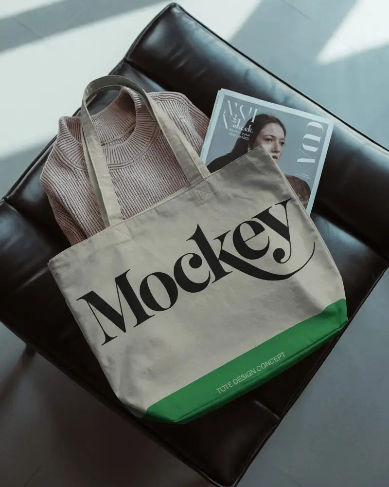 Stylish Large Canvas Tote Bag With Durable Long Handles For Everyday Carry And Shopping 0306