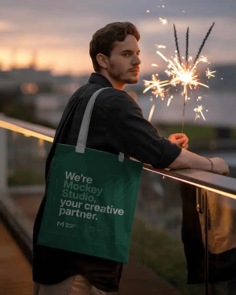 Stylish Casual Tote Bag Mockup For Modern Urban Fashion And Everyday Carry Use 0308