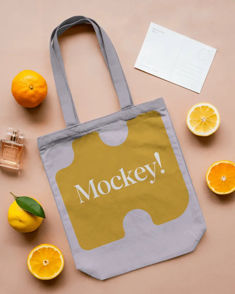 Blank Tote Bag Mockup For Custom Designs And Promotional Use With Long Handles
