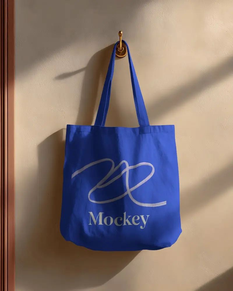 Eco Friendly Cotton Tote Bag Mockup With Long Shoulder Straps For Everyday Carry And Shopping