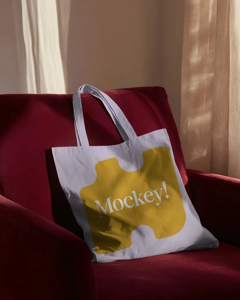 High Resolution Fabric Tote Bag Mockup With Natural Light For Online Store Display Usage