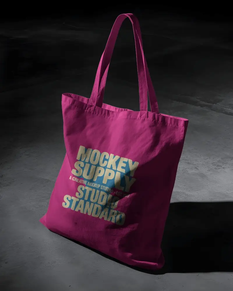 Custom Print Tote Bag Mockup Large Capacity Sturdy Handle Carryall For Daily Use