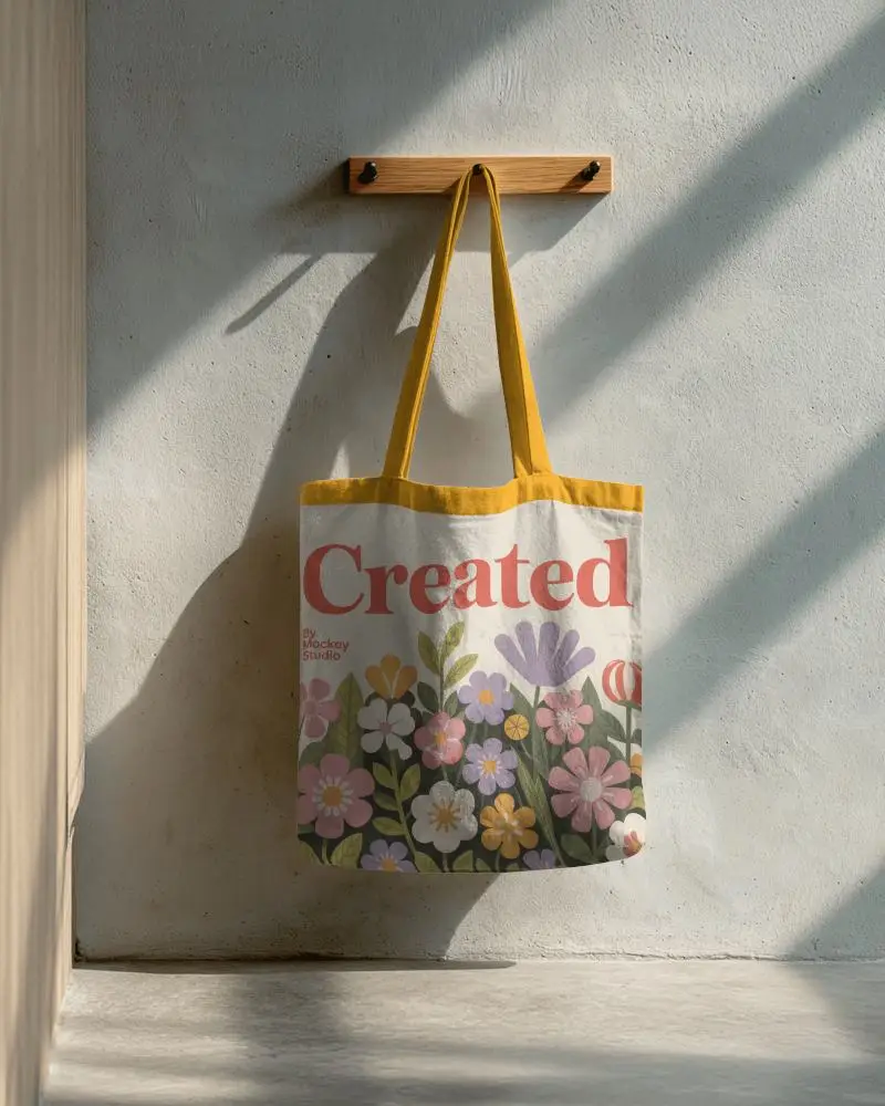 Ecofriendly Reusable Tote Bag Mockup For Custom Designs And Printing Purposes