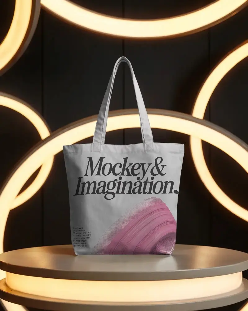 Stylish Canvas Tote Bag Mockup For Modern Promotional Branding And Custom Print Designs
