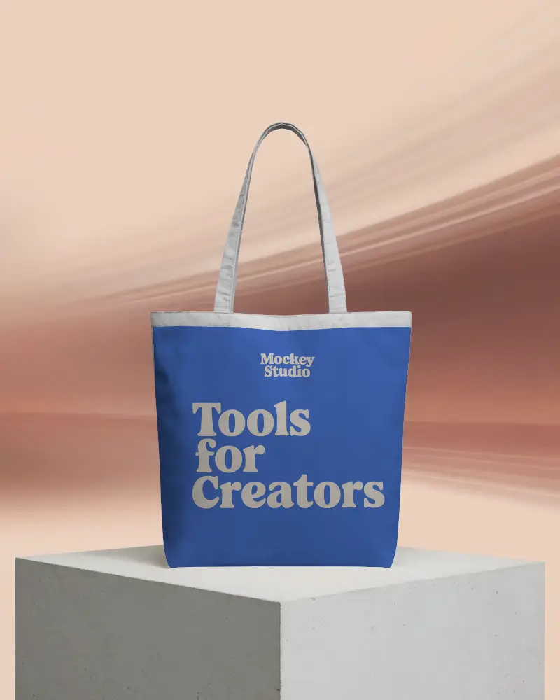 Reusable Canvas Tote Bag Mockup With Long Handles For Daily Shopping And Casual Use