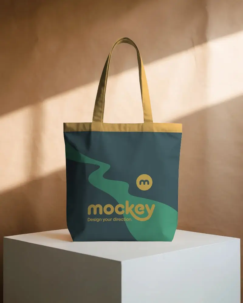 Spacious Cotton Tote Bag Mockup Used For Carrying Books Clothing Or Daily Essentials