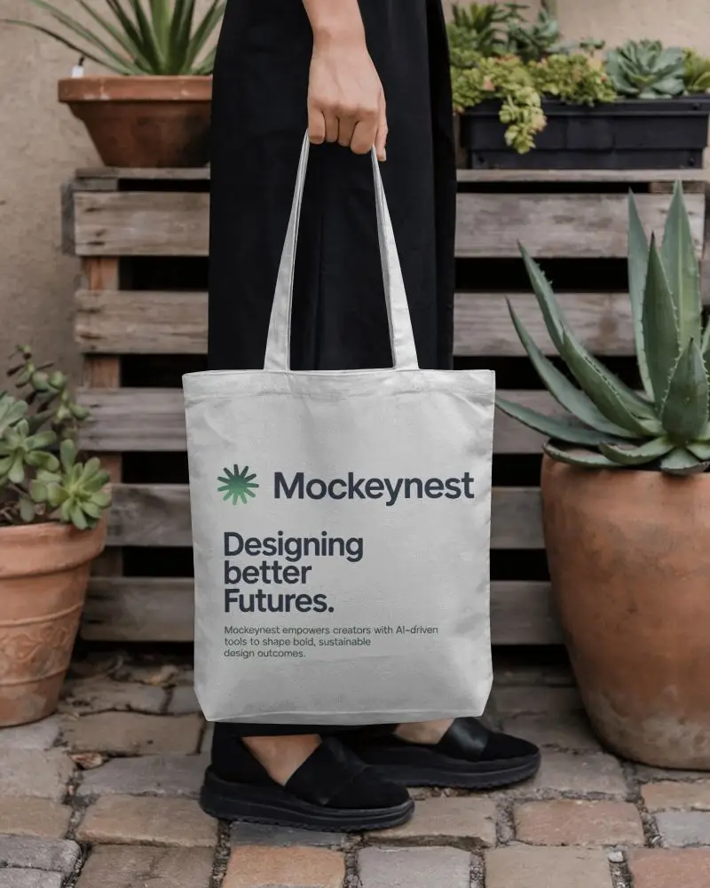 Eco Friendly Reusable Canvas Tote Bag Mockup For Daily Shopping And Carrying Needs