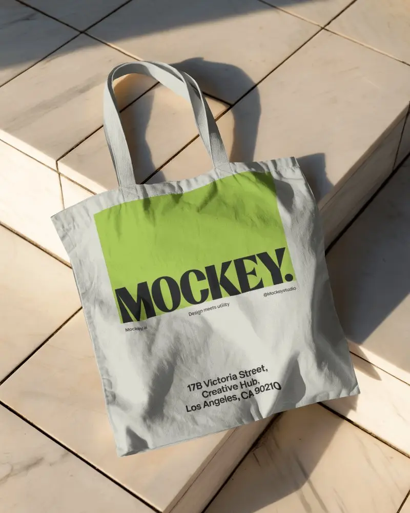 Reusable Canvas Tote Bag Mockup Lifestyle Accessory For Shopping And Daily Essentials Carrying