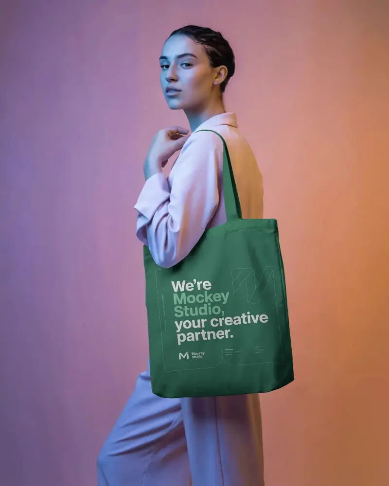 Stylish Casual Tote Bag Mockup With Long Shoulder Straps For Fashionable Accessory Presentation