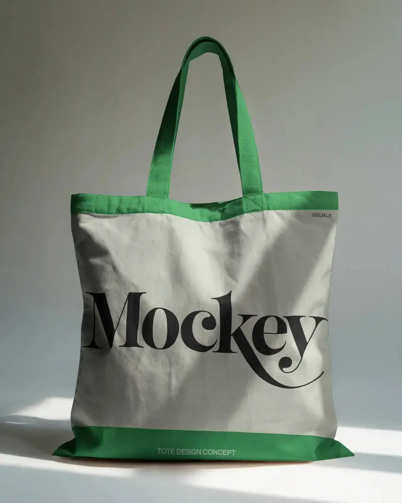 Simple Minimalist Tote Bag Mockup Blank Canvas For Custom Printing Showcasing Design