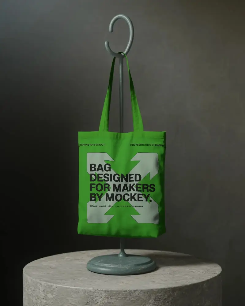 High Quality Portable Tote Bag Mockup With Simple Design Ideal For Customizable Printing