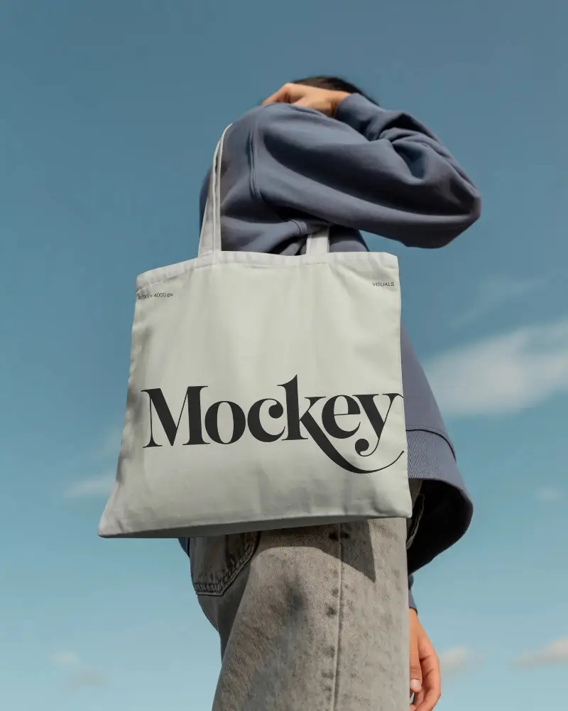 Stylish Minimalist Fabric Tote Bag Mockup For Custom Printed Designs And Brand Promotion