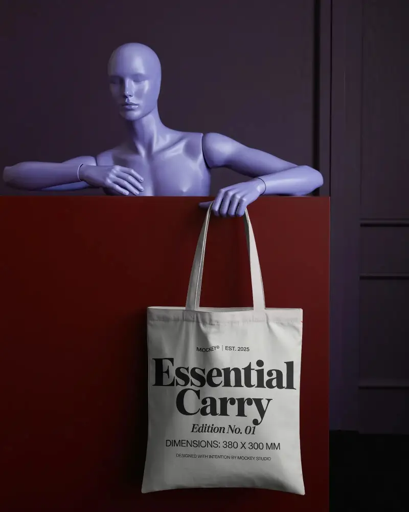 Minimalistic Fashion Tote Bag Mockup For Branding And Merchandise Design Presentation